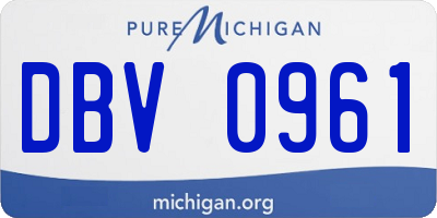 MI license plate DBV0961