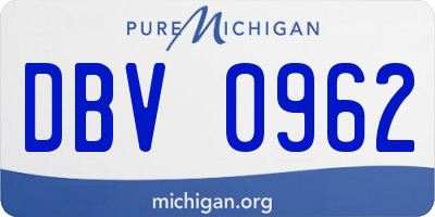 MI license plate DBV0962