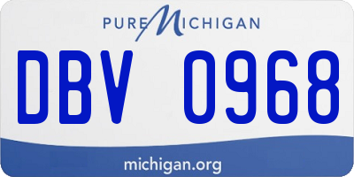 MI license plate DBV0968