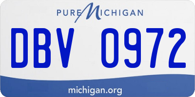 MI license plate DBV0972