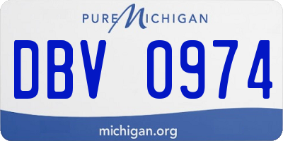 MI license plate DBV0974