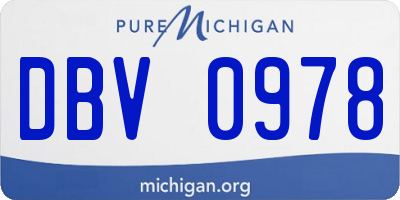 MI license plate DBV0978