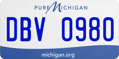 MI license plate DBV0980
