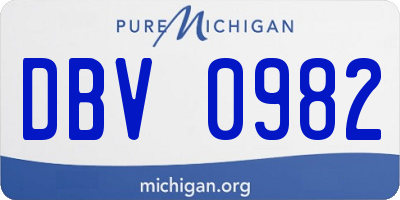 MI license plate DBV0982