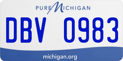 MI license plate DBV0983