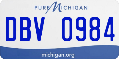 MI license plate DBV0984
