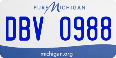 MI license plate DBV0988