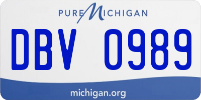 MI license plate DBV0989
