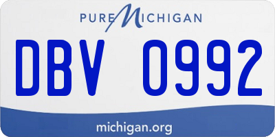MI license plate DBV0992