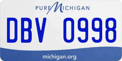 MI license plate DBV0998