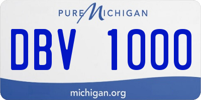 MI license plate DBV1000