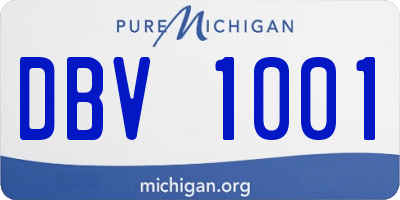 MI license plate DBV1001