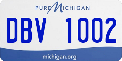 MI license plate DBV1002