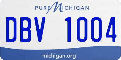 MI license plate DBV1004