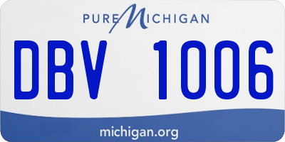 MI license plate DBV1006
