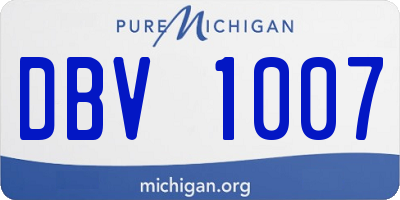MI license plate DBV1007
