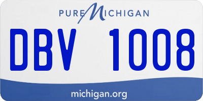 MI license plate DBV1008