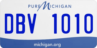MI license plate DBV1010