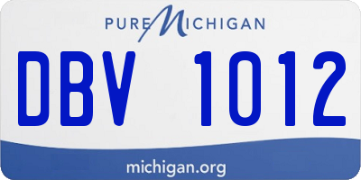 MI license plate DBV1012