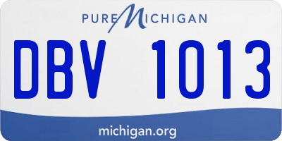 MI license plate DBV1013