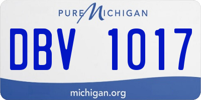 MI license plate DBV1017
