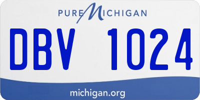 MI license plate DBV1024