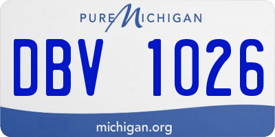 MI license plate DBV1026