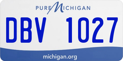 MI license plate DBV1027
