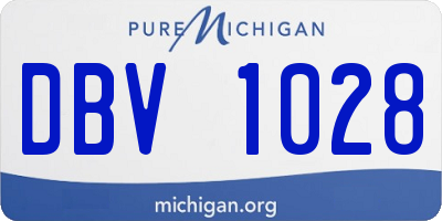 MI license plate DBV1028