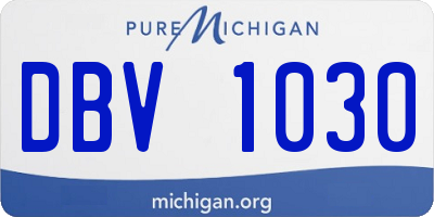 MI license plate DBV1030