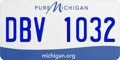 MI license plate DBV1032