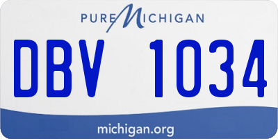 MI license plate DBV1034