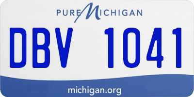 MI license plate DBV1041