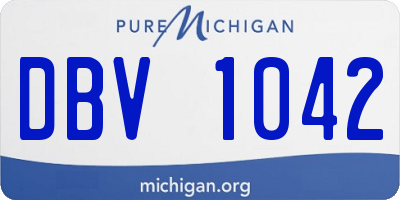 MI license plate DBV1042