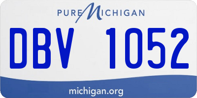 MI license plate DBV1052