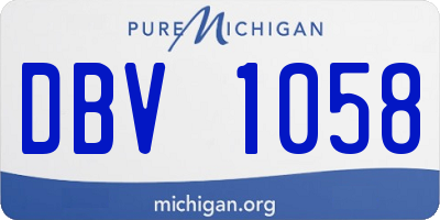 MI license plate DBV1058