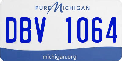 MI license plate DBV1064