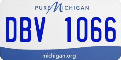 MI license plate DBV1066