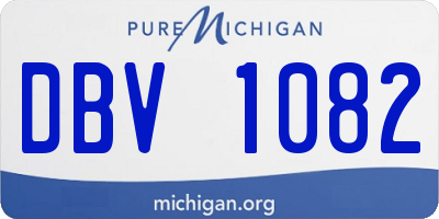 MI license plate DBV1082