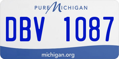 MI license plate DBV1087