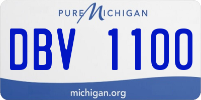 MI license plate DBV1100