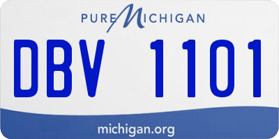 MI license plate DBV1101
