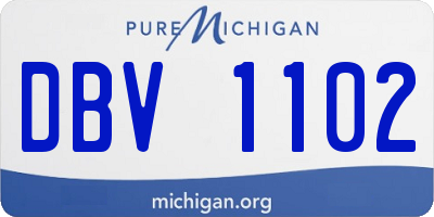 MI license plate DBV1102