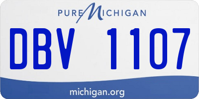 MI license plate DBV1107