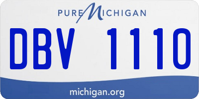 MI license plate DBV1110