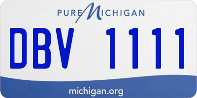 MI license plate DBV1111