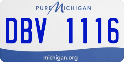 MI license plate DBV1116