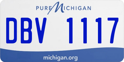 MI license plate DBV1117