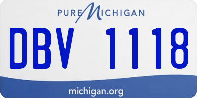 MI license plate DBV1118