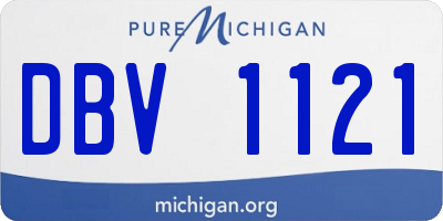 MI license plate DBV1121
